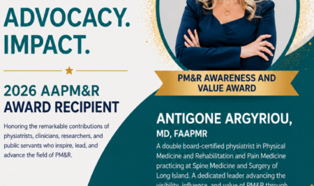Congratulations to Dr. Antigone Argyriou, Recipient of the 2026 PM&R Awareness and Value Award