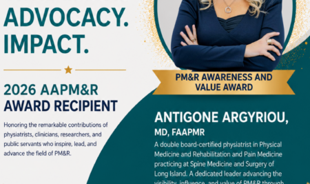 Congratulations to Dr. Antigone Argyriou, Recipient of the 2026 PM&R Awareness and Value Award
